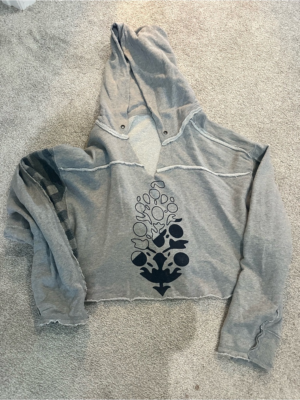 Free people Gray Knit Hoodie